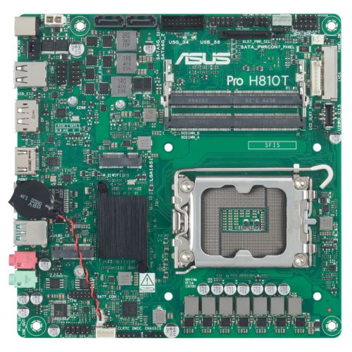 Asus PRO H810T-CSM - Corporate Stable Model, Intel H810, 1851, Thin Mini ITX, 2 DDR5 SO-DIMM, HDMI, DP, LVDS, GB LAN, 19v DC in, 1x M.2 Asus PRO H810T-CSM - Corporate Stable Model, Intel H810, 1851, Thin Mini ITX, 2 DDR5 SO-DIMM, HDMI, DP, LVDS, GB LAN, 19v DC in, 1x M.2